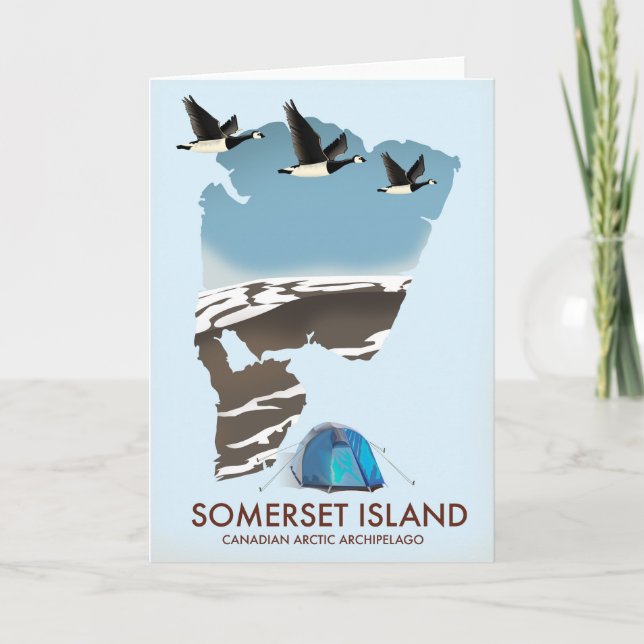 Somerset Island, Canada vintage style map Holiday Card (Front)