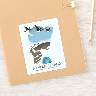 Somerset Island, Canada vintage style map Sticker