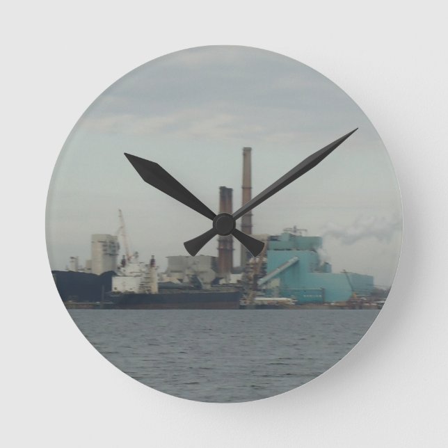 Somerset, Mass Waterfront (Brayton Point) Round Clock (Front)