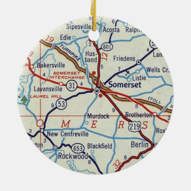 Somerset PA Ceramic Ornament (Back)