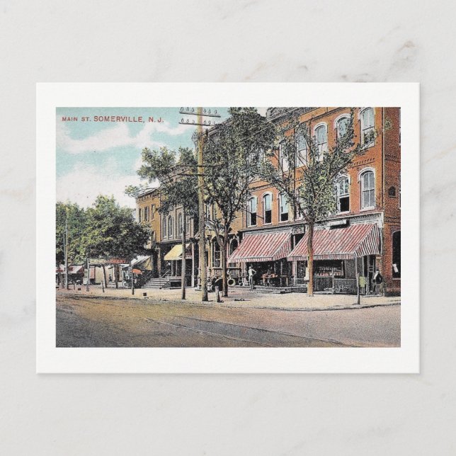 Somerville, New Jersey, Main St, Vintage Postcard (Front)