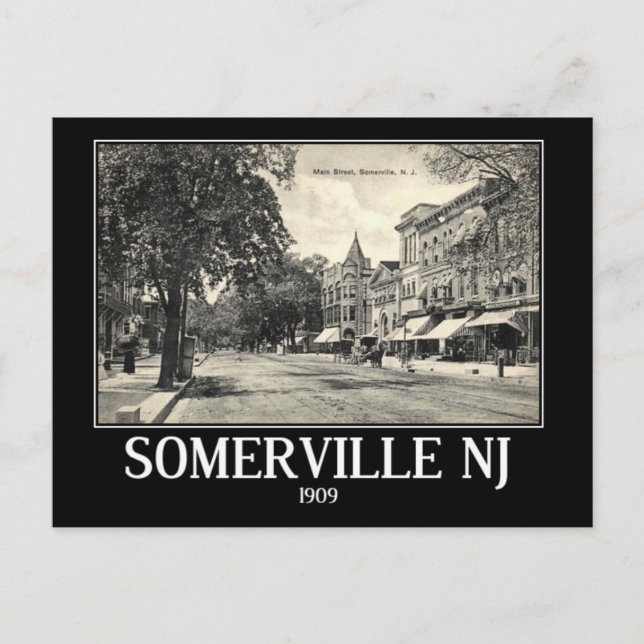 Somerville NJ, Main Street View, Vintage Postcard (Front)
