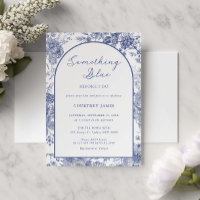 Somethign Blue Toile French Blue Bridal Shower