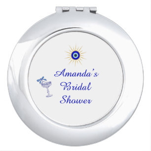 Something Blue and Greek Bridal Shower Compact Mirror