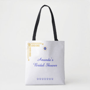 Something Blue and Greek Bridal Shower Tote Bag