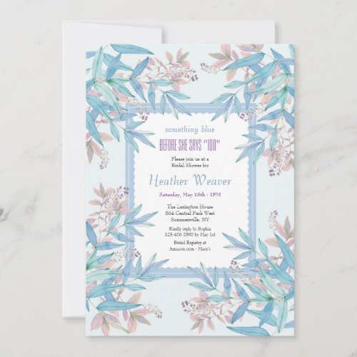 Something Blue and Pink Too Shower Invitation