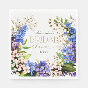 Something Blue: Baby’s Breath & Flax Bridal Shower Napkins