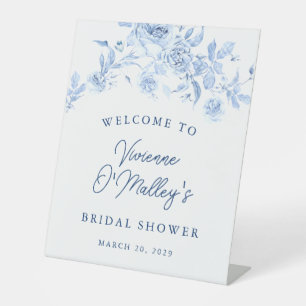 Something Blue Beflore I Do Bridal Shower Welcome Pedestal Sign