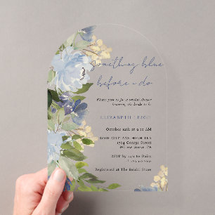 Something Blue Before I Do Arch Bridal Shower  Acrylic Invitations