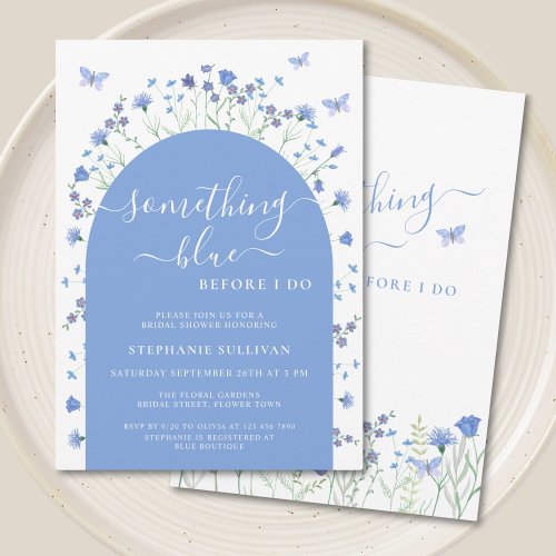 Something Blue Before I Do Arch Bridal Shower  Invitation