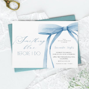 Something Blue Before I Do Blue Bow Bridal Shower Invitation