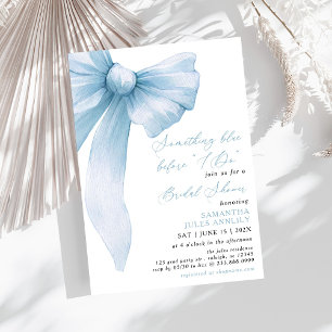Something Blue Before I Do Blue Bow Bridal Shower Invitation