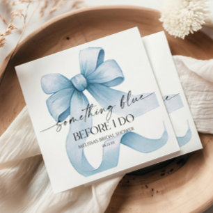 Something Blue Before I Do Blue Bow Bridal Shower Napkins