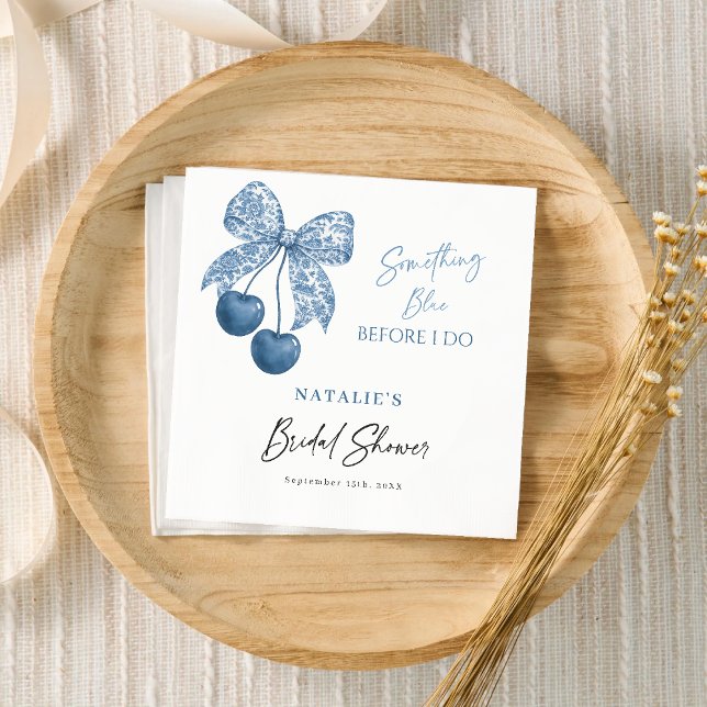Something Blue Before I do Blue Bow Bridal Shower Napkins (Creator Uploaded)