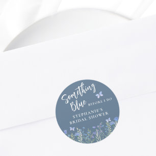 Something Blue Before I Do Blue Bridal Shower  Classic Round Sticker