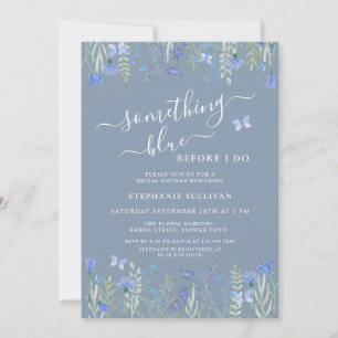 Something Blue Before I Do Blue Bridal Shower Invitation
