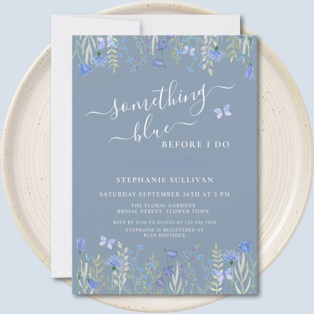 Something Blue Before I Do Blue Bridal Shower Invitation (Creator Uploaded)
