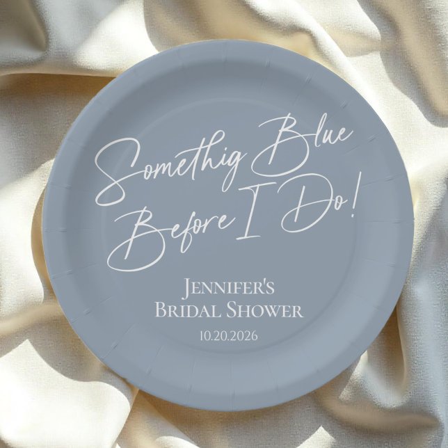 Something Blue Before I Do | Blue Bridal Shower Paper Plates (Creator Uploaded)