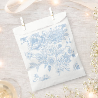 Something Blue Before I Do Blue Floral Toile Favor Bag