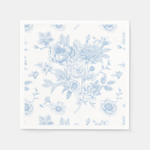 Something Blue Before I Do Blue Floral Toile Napkins