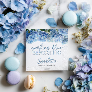 Something Blue Before I Do Blue Hydrangea Bridal Napkins