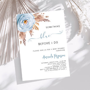 Something blue before I do boho Bridal Shower Invitation