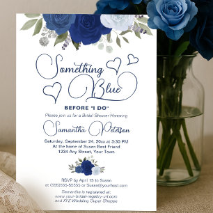 Something Blue Before I Do Boho Bridal Shower Invitation