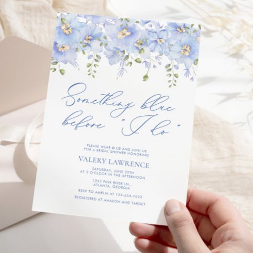 Something Blue Before I Do Botanical Bridal Shower Invitation