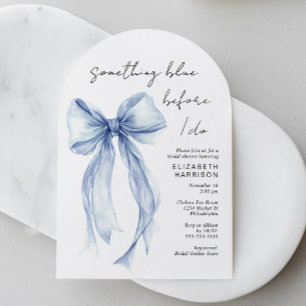 Something Blue Before I Do Bow Bridal Shower Arch Invitation