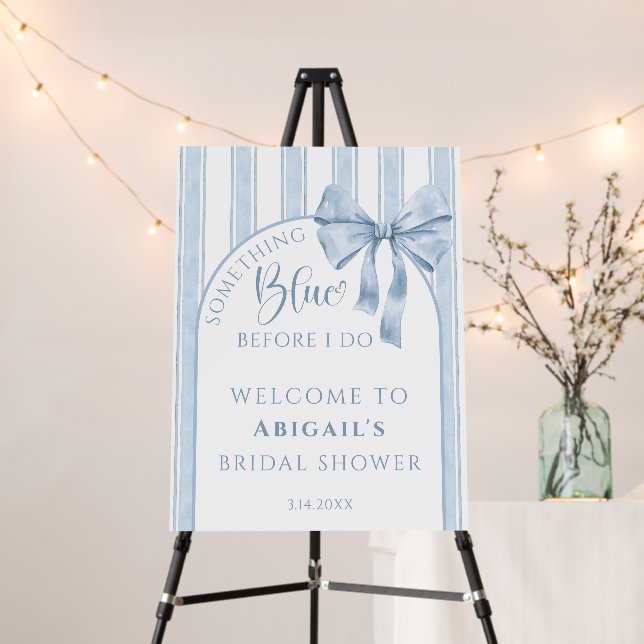 Something Blue Before I Do Bow Bridal Shower Foam Board (In Situ (Stand))