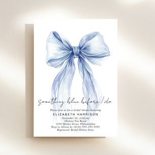 Something Blue Before I Do Bow Bridal Shower Invitation