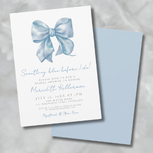 Something Blue Before I Do Bow Bridal Shower Invitation