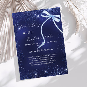 Something blue before I do bow Bridal Shower Invitation