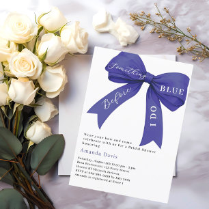 Something blue before I do bow Bridal Shower Invitation