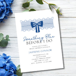 Something Blue Before I Do Bow Bridal Shower Invitation
