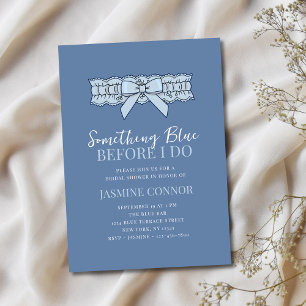 Something Blue Before I Do Bow Bridal Shower Invitation