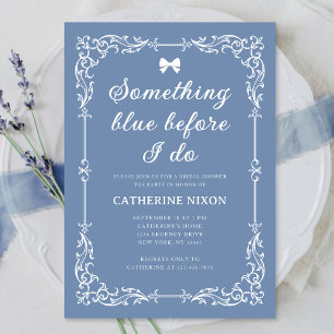 Something Blue Before I Do Bow Bridal Shower Invitation