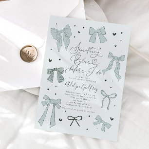 Something Blue Before I Do Bow Bridal Shower Invitation