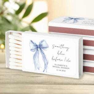 Something Blue Before I Do Bow Bridal Shower Matchboxes