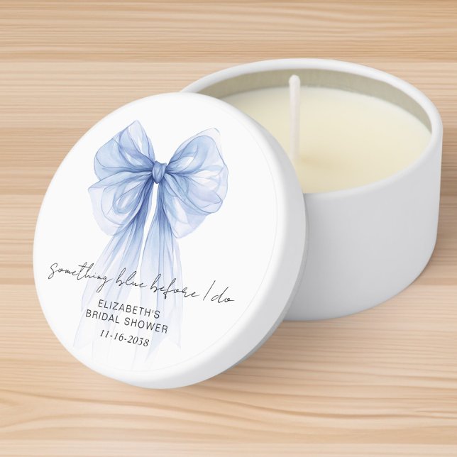 Something Blue Before I Do Bow Bridal Shower Mini Candle Favors (Creator Uploaded)