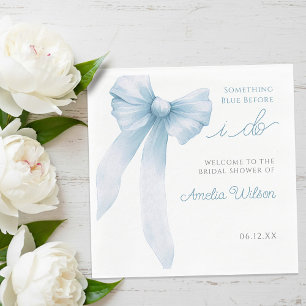 Something Blue Before I Do Bow Bridal Shower Napkins