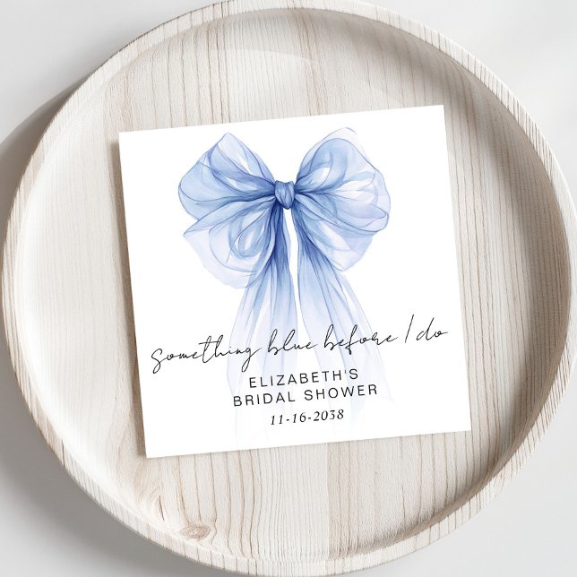 Something Blue Before I Do Bow Bridal Shower Napkins (Creator Uploaded)
