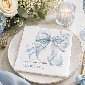 Something Blue Before I Do Bow Coquette Napkins