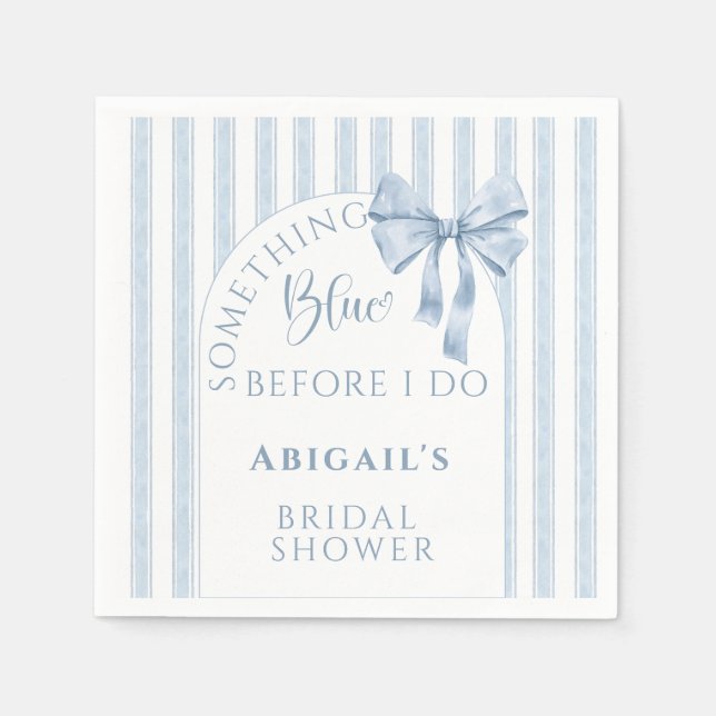 Something Blue Before I Do Bow  Napkins (Front)