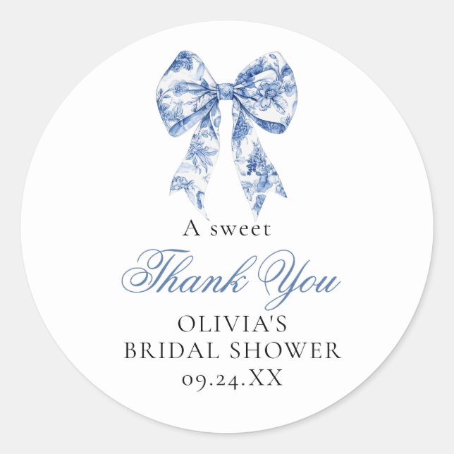 Something Blue Before I Do Bridal Dessert Stickers (Front)