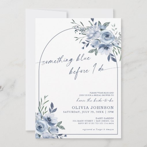 Something Blue Before I Do Bridal Shower Arch Invitation | Zazzle