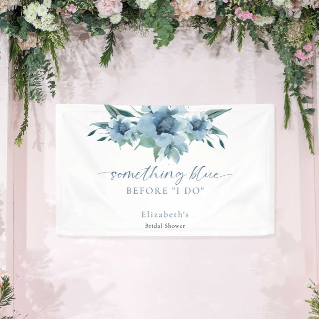 Something Blue Before I Do Bridal Shower Floral Banner (Creator Uploaded)