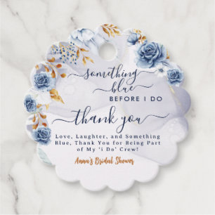 Something Blue Before I Do Bridal Shower Floral Favor Tags