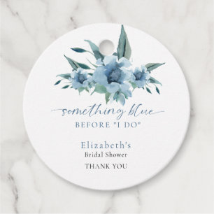 Something Blue Before I Do Bridal Shower Floral Favor Tags