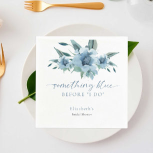 Something Blue Before I Do Bridal Shower Floral Napkins